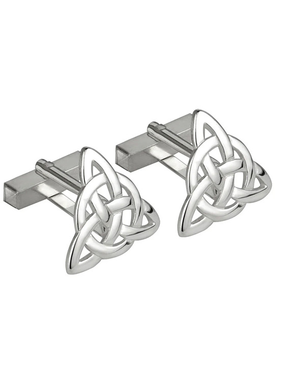 Celtic Trinity Knot Rhodium Cufflinks
