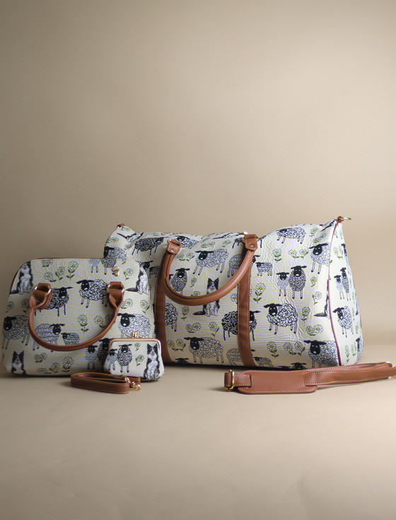 Sheep & Collie Tapestry Weekender Set - 1