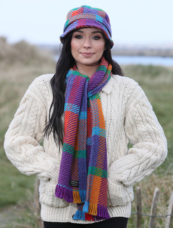 Wool County Scarf & Hat Set - Galway Red