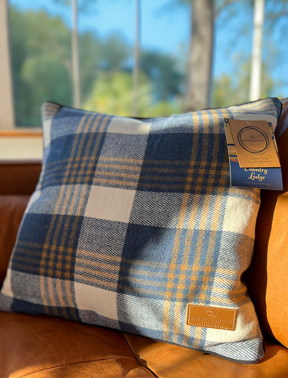 Tweed Cushion Cover - Blue