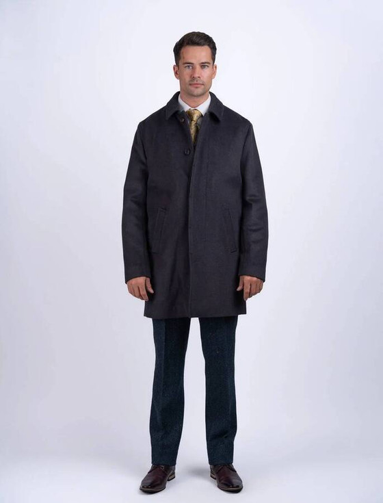 Men's Tweed City Coat - Navy