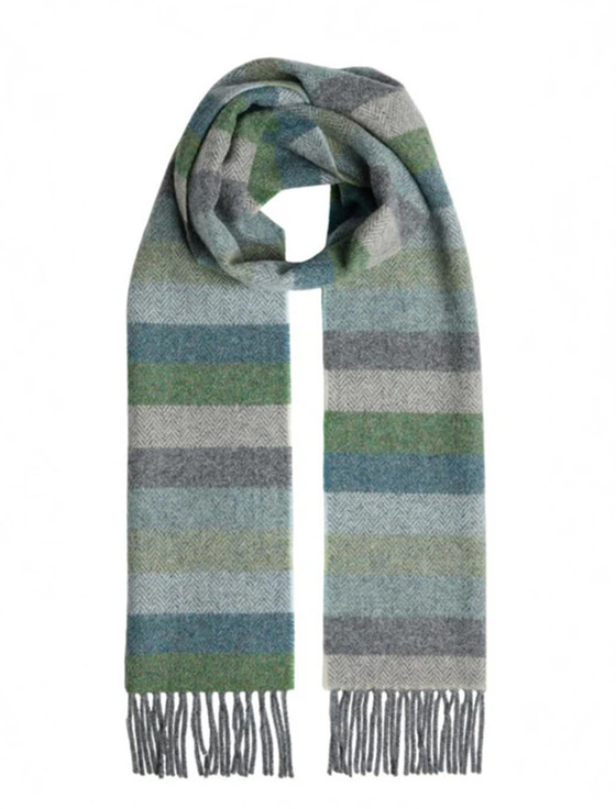 Lambswool Scarf - Oxford Fringe Multi-Stripe