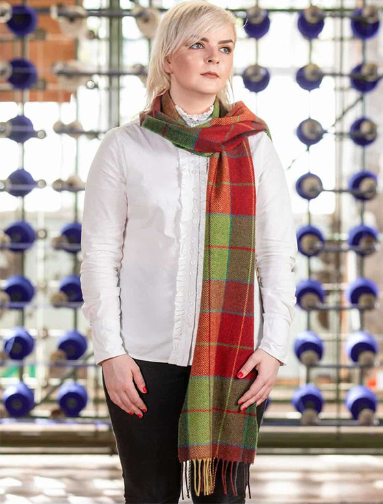 Lambswool Scarf - Red Green 