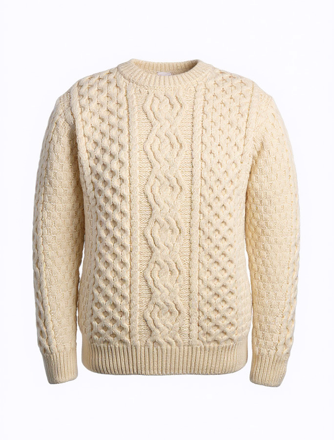2018aw AURALEE ARAN KNIT ECRU アランニット Aran Wool Womens Sweater | Cream | Aran Woollen Mills