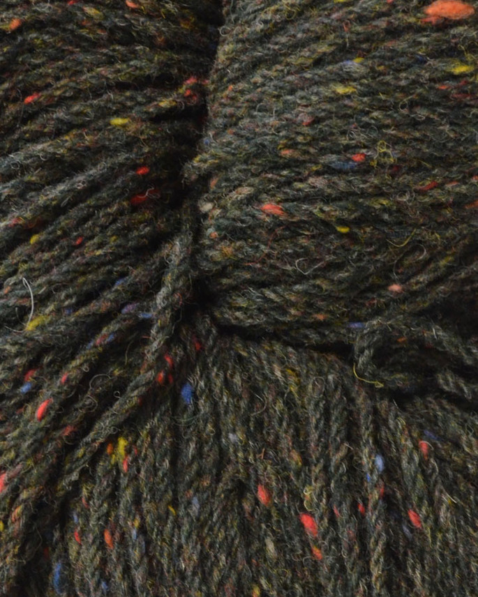 Aran Wool Knitting Hanks - Green Fleck