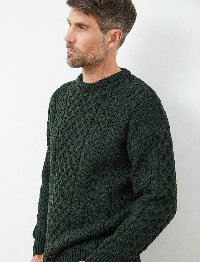 Mens Merino Aran Sweater | Cable Knit Sweater | Aran Sweater Market