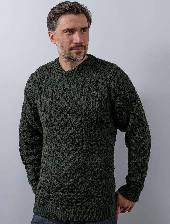 Mens Merino Aran Sweater | Cable Knit Sweater | Aran Sweater Market