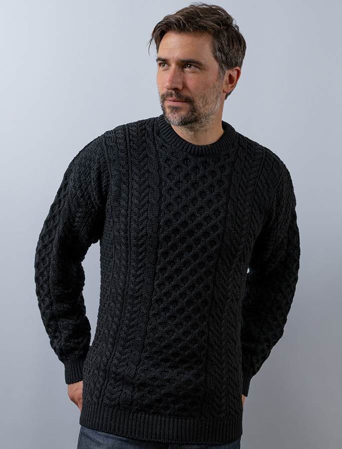 Mens Merino Aran Sweater | Cable Knit Sweater | Aran Sweater Market