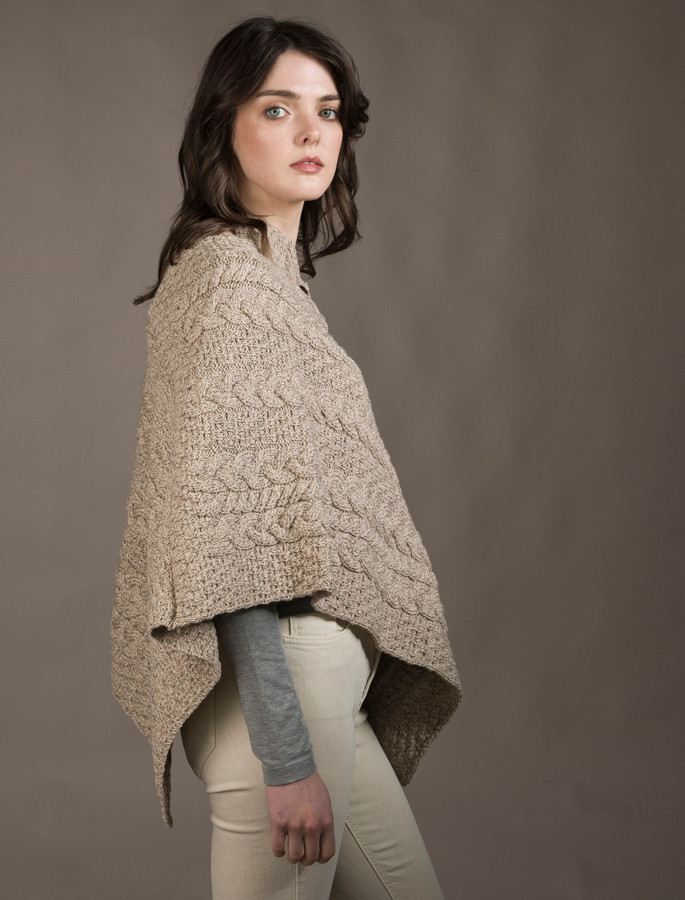 Cable Aran Poncho | Aran Sweater Market