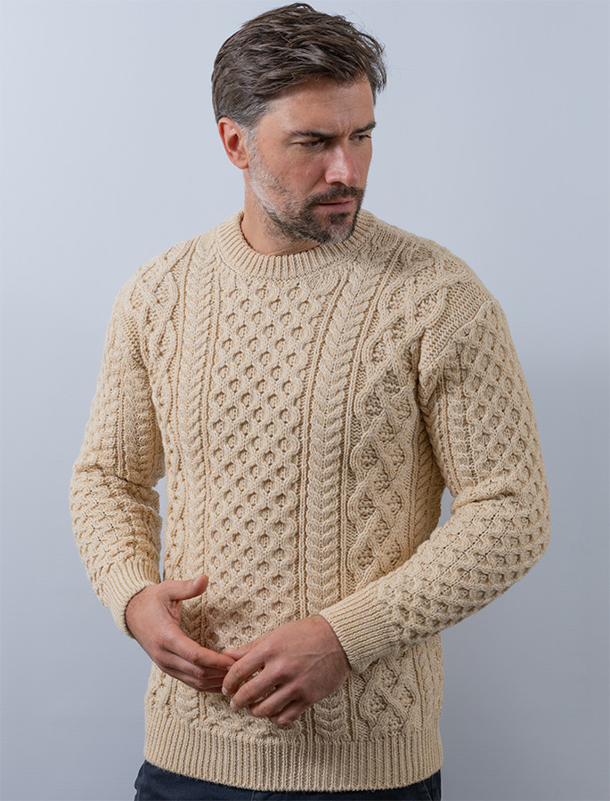 Heavyweight Merino Wool Aran Sweater 