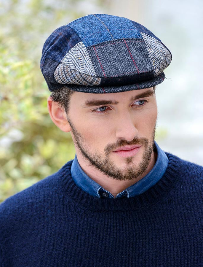 Patchwork tweed Irish caps and Hats | Aran Sweater Market