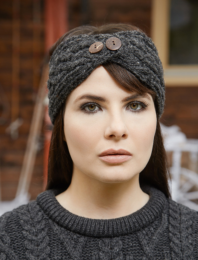 KINEMA Aran pattern hair band ブラック 特別セール品 - 帽子