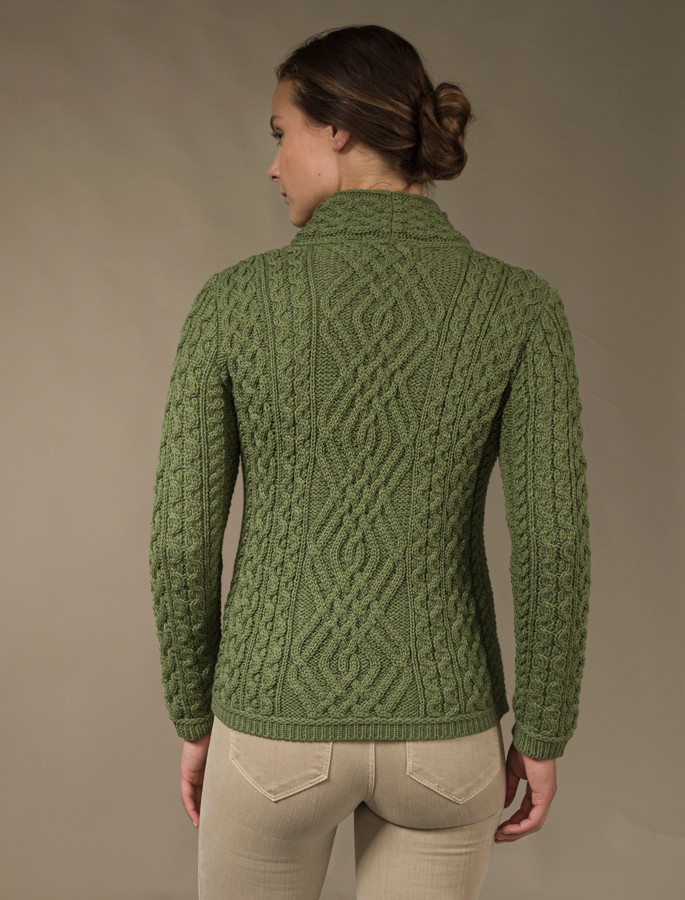 Cable Knit Jacket with Celtic Knot Side Zip [Free Express Shipping Offer]