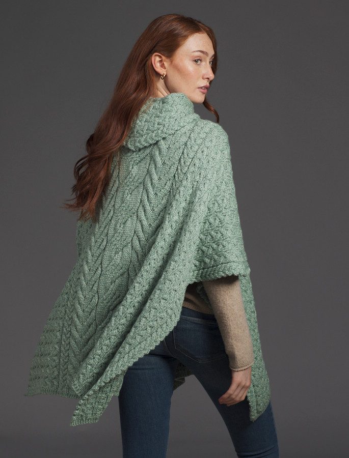 Super Soft Cowl Neck Poncho | Aran Sweater Market