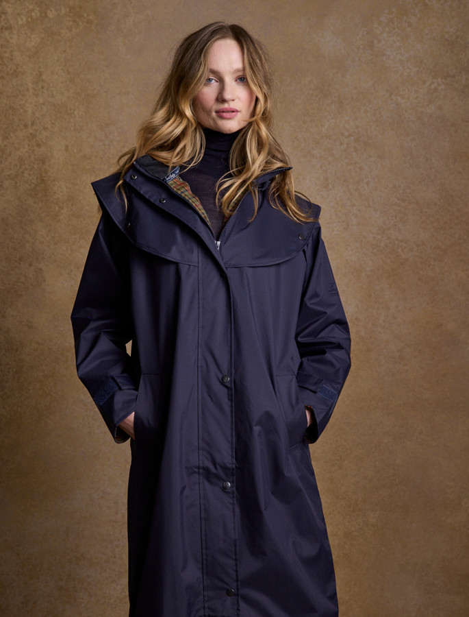 Jack Murphy Donegal Ladies Waterproof Full Length Coat Navy