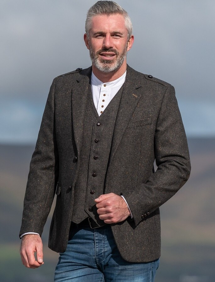 Oscar Wilde Tweed Brown Jacket [Free Express Shipping Offer]