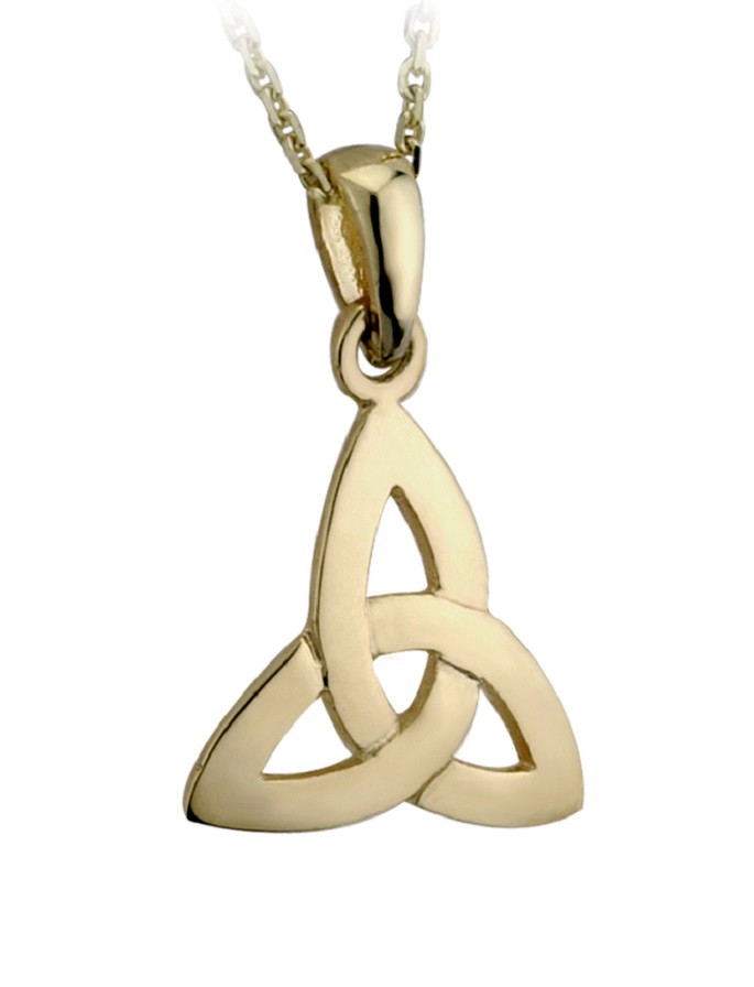 9k Gold Celtic Trinity Knot Irish Pendant Necklace