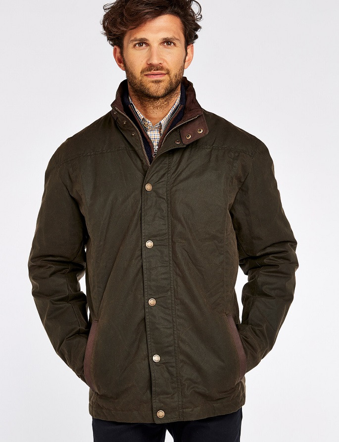 Carrickfergus Men's Waxed Jacket - Olive