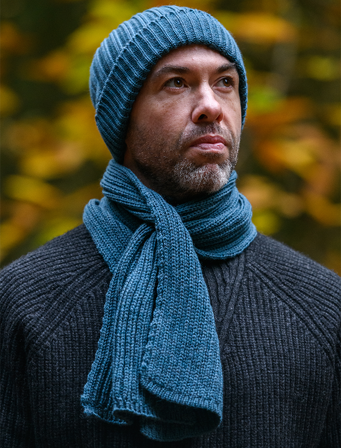 Men's Ribbed Super Soft Merino Wool Scarf