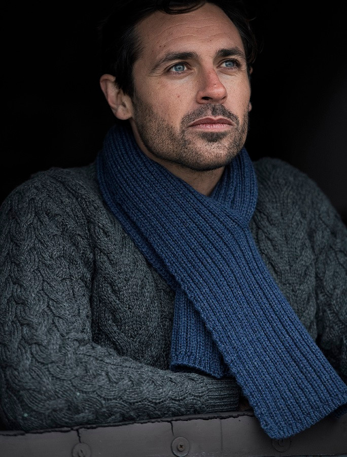 Men's Wool Knit Scarf - Aran Sweaters Direct