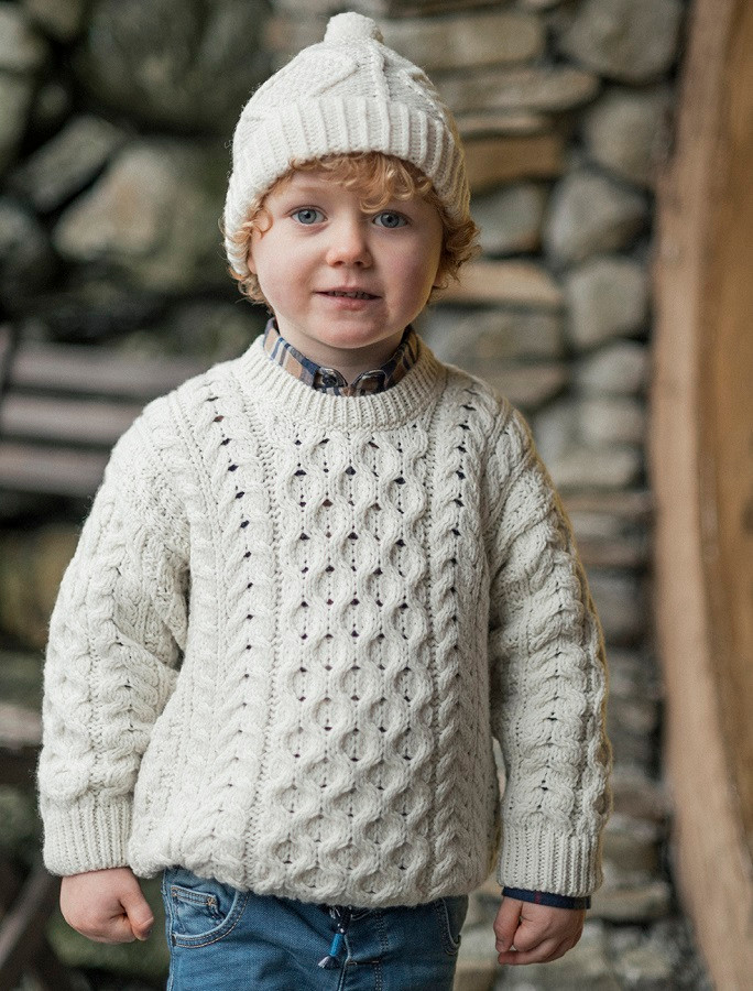 Kid's Super Soft Merino Wool Aran Sweater