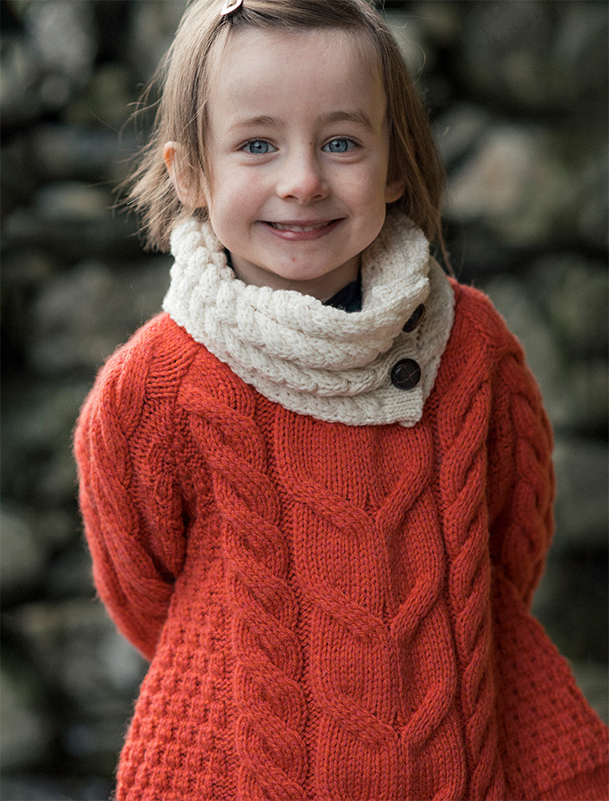 aardappel groot Botanist Kid's Super Soft Merino Cable Knit Aran Sweater