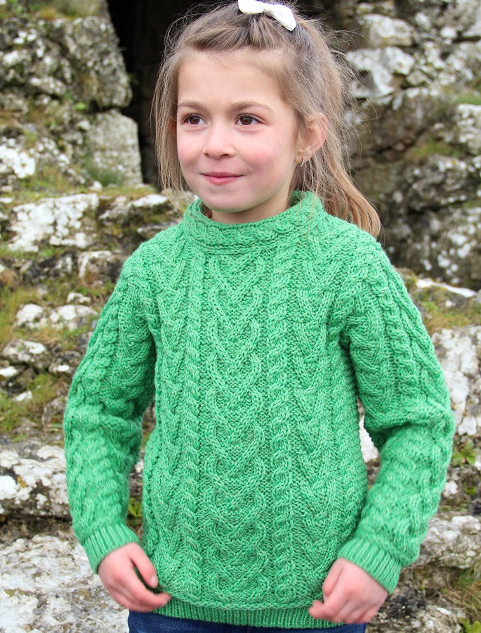Kid's Heart Design Aran Sweater
