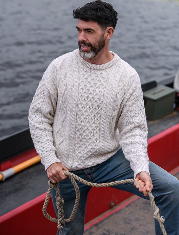 Mens wool sweater, mens Irish sweater | Aran Sweater Market