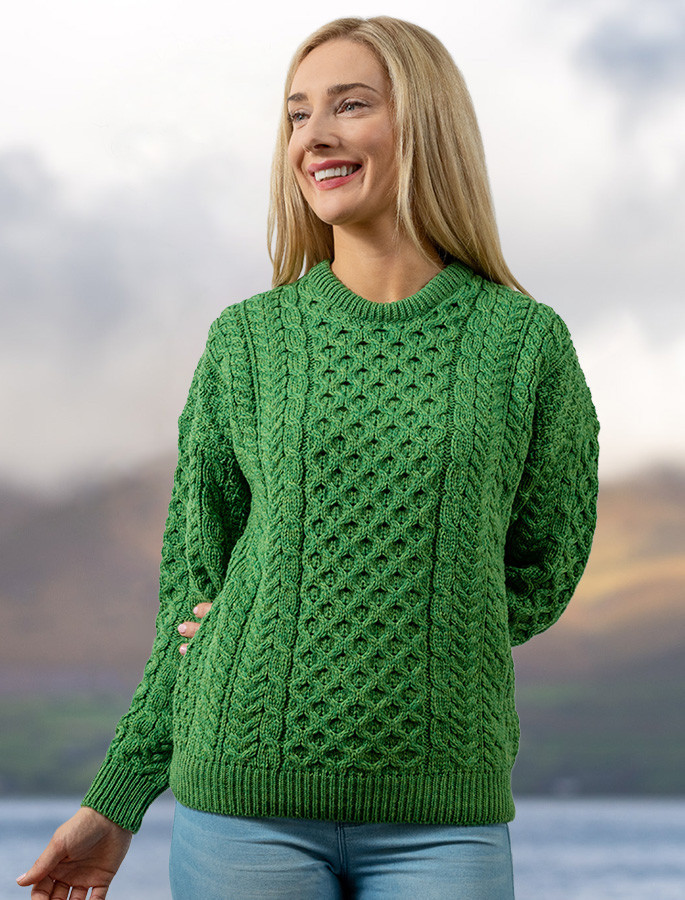 Merino Aran Sweater, Sweaters for Women, Irish Sweater
