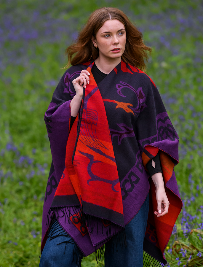 Book Of Kells Celtic Shawl - Purple Tones | Aran Sweater Market