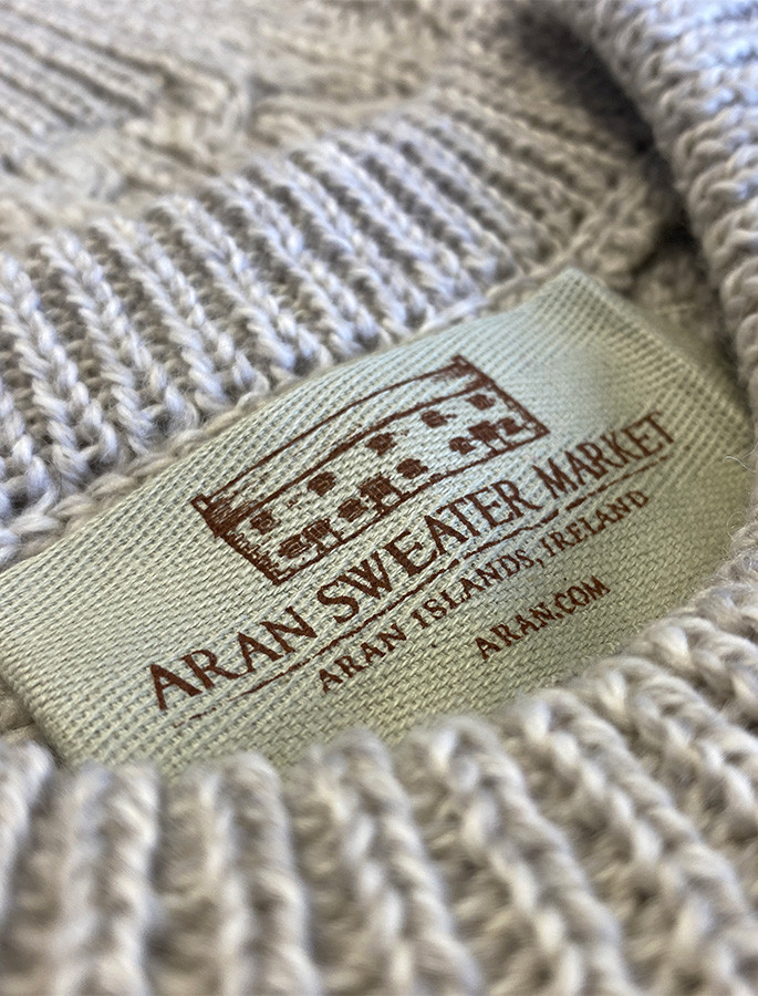 Cable Knit Crew Neck Aran Wool Sweater | Free Shipping Offer