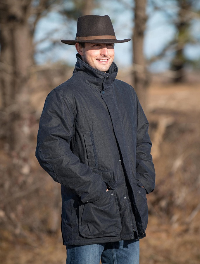 Archie Men's Waxed Jacket - Heritage Navy