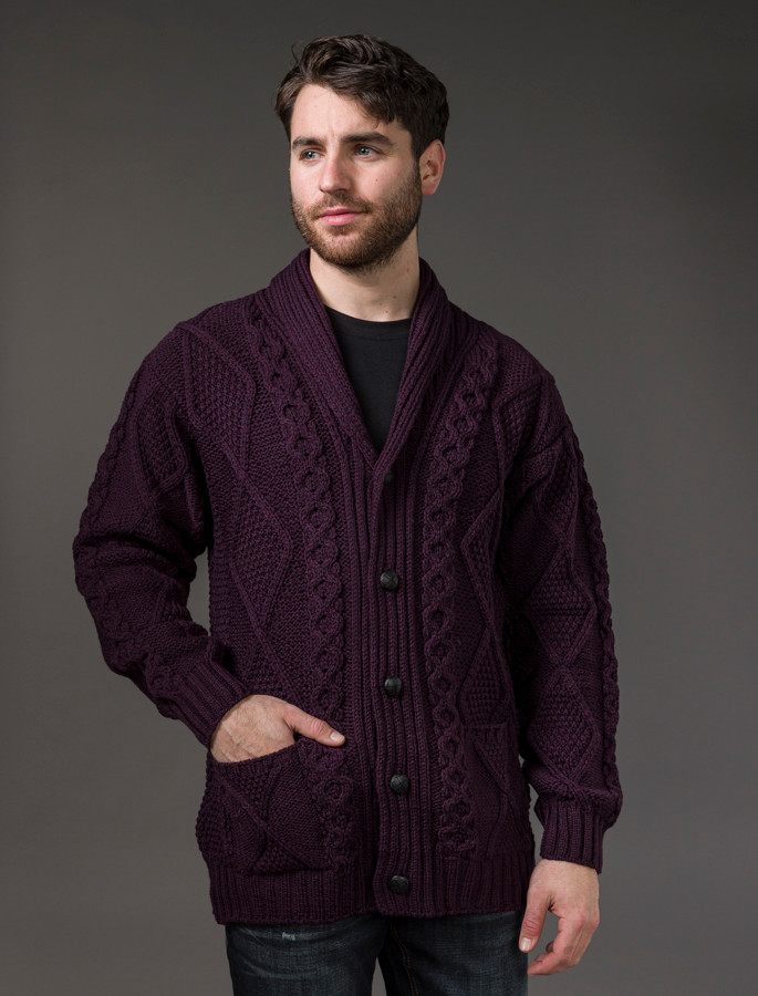 Mens Shawl Neck Cardigan Mens Wool Cardigan