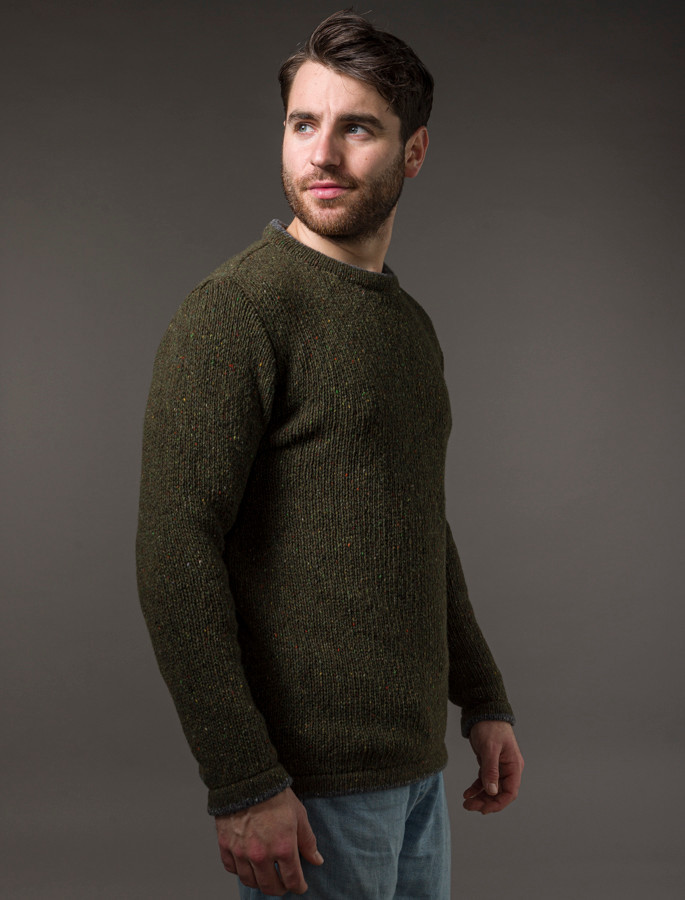 Wool Cashmere Crew Neck Sweater | Irish Sweaters