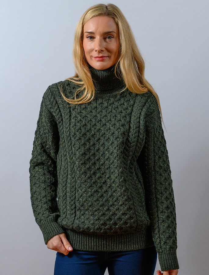 Women's Merino Wool Turtleneck Sweater | Aran Sweater Market