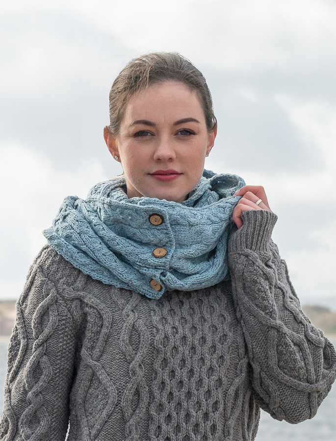 Aran Snood, Knitted Infinity scarf Aran Sweater Market1