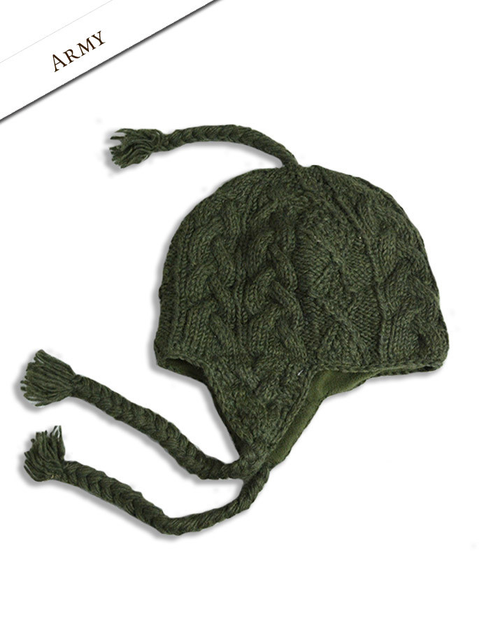 Men & Women Army Green Beanie with Brim and Ear Flaps Fleece-Lined Hat WMCAPS Winter Fleece Line Beanie Hats with Earflap for Men  main image 4