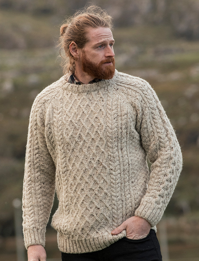 ‎Donegal's Crew Neck‎ Aran Sweater