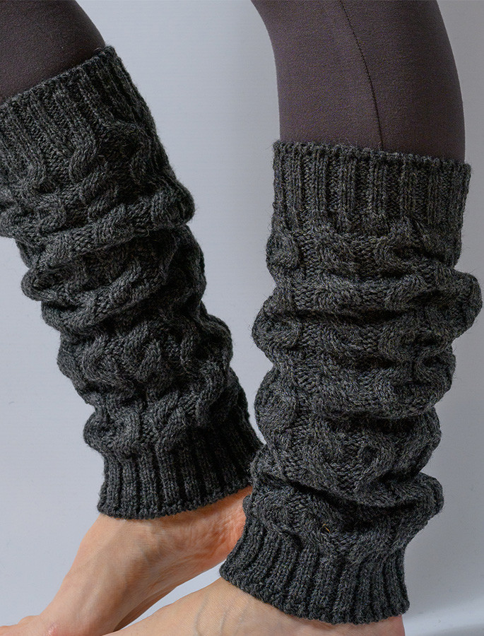 Coarse-Knit Leg Warmers - with Alpaca wool - Ireland