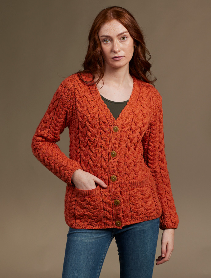カーディガン Aran Knit Cardigan カーディガン Double-zip Aran knit cardigan / ダブルジップアラン