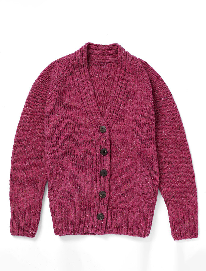 Ladies V-Neck Donegal Wool Cardigan | Aran Sweater Market