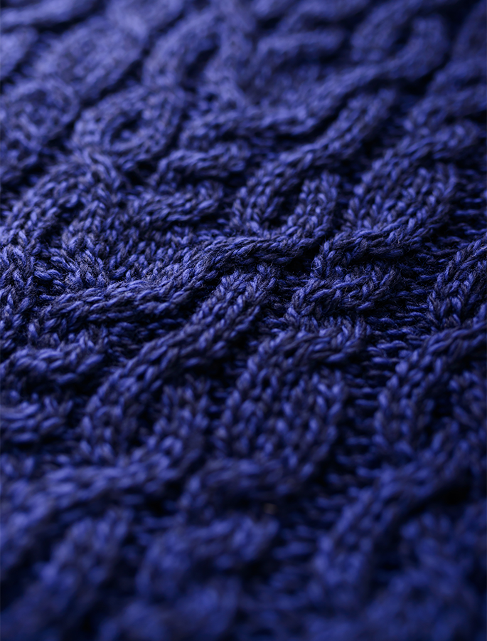 Merino Wool Pom Pom Scarf In Blue main image 1