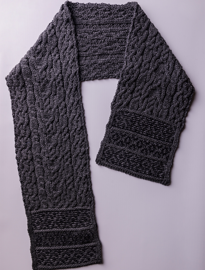 Alice Fairisle Merino Wool Scarf- Storm