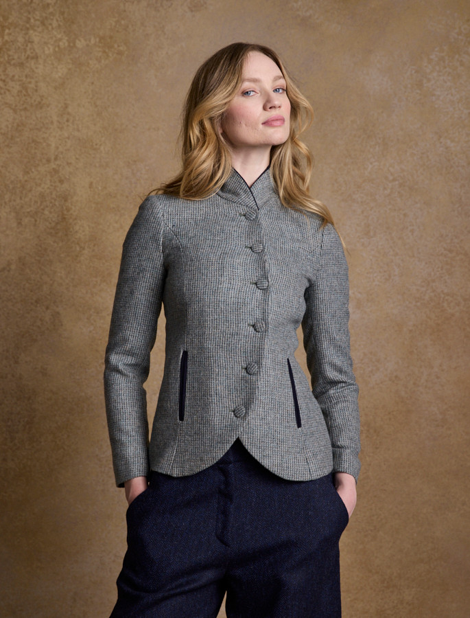 Nicole Tweed Jacket - Chestnut Herringbone