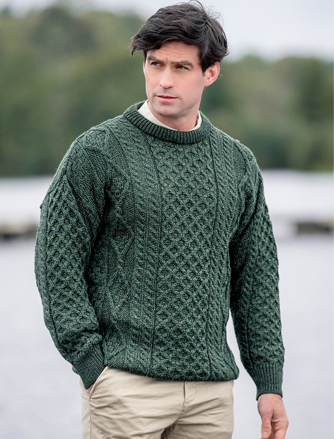 Long Sleeve Men's Crew Neck Wool Sweaters Mens Extra Fine