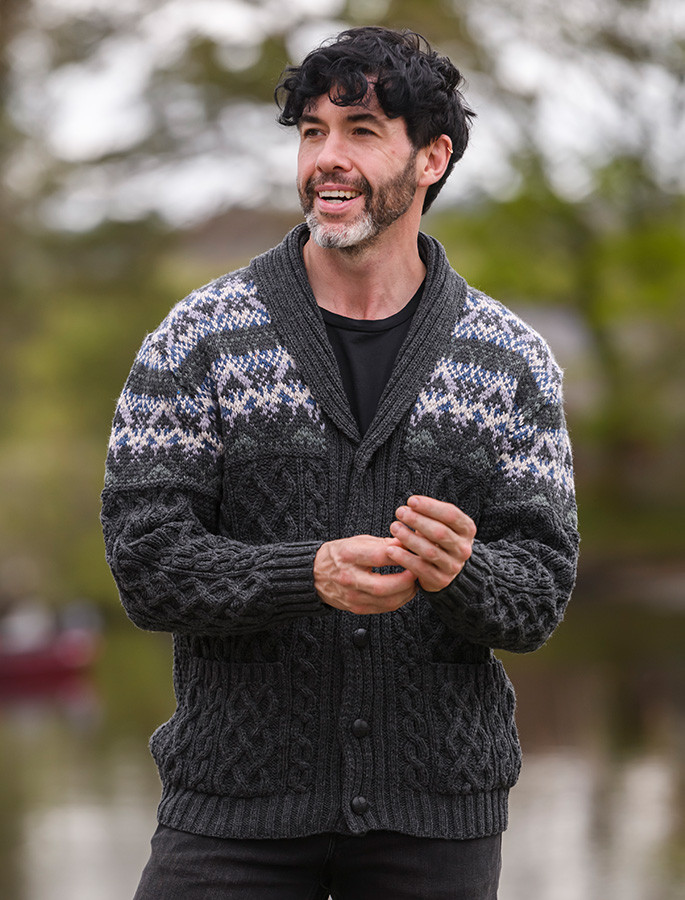 Men's Full Zip Cardigan with Pockets | Irish Cardigans