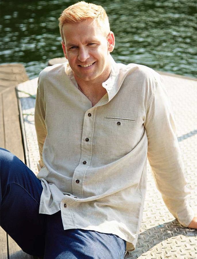 Irish Linen Grandfather Shirt - Natural Marl | Small | Aran Sweater Market
