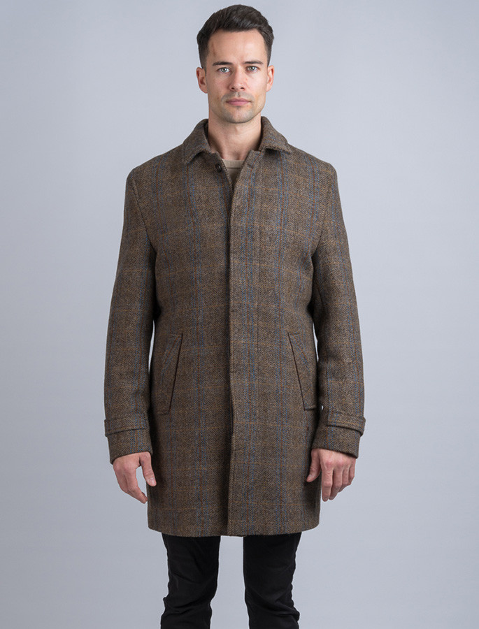 【完売】TWEED HOUNDアノラックジャケット　フリー　ブラウン Men's Tweed Hunting Coat - Horse Brown | Aran Sweater Market