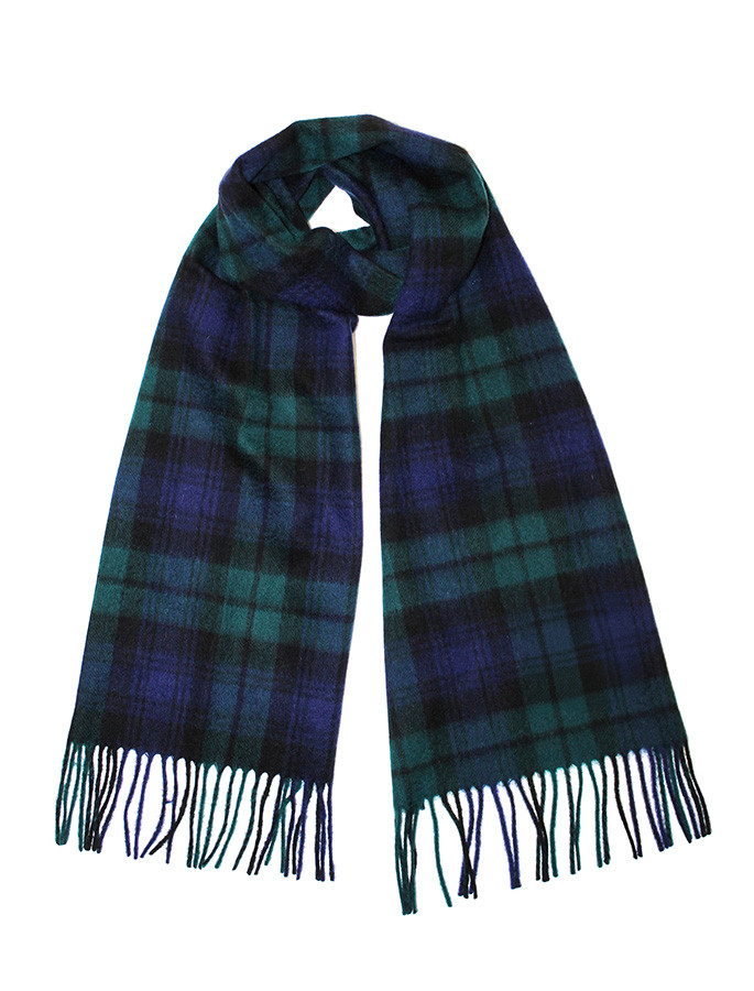 Pure Wool Tartan Check Scarf - Blackwatch | Aran Sweater Market