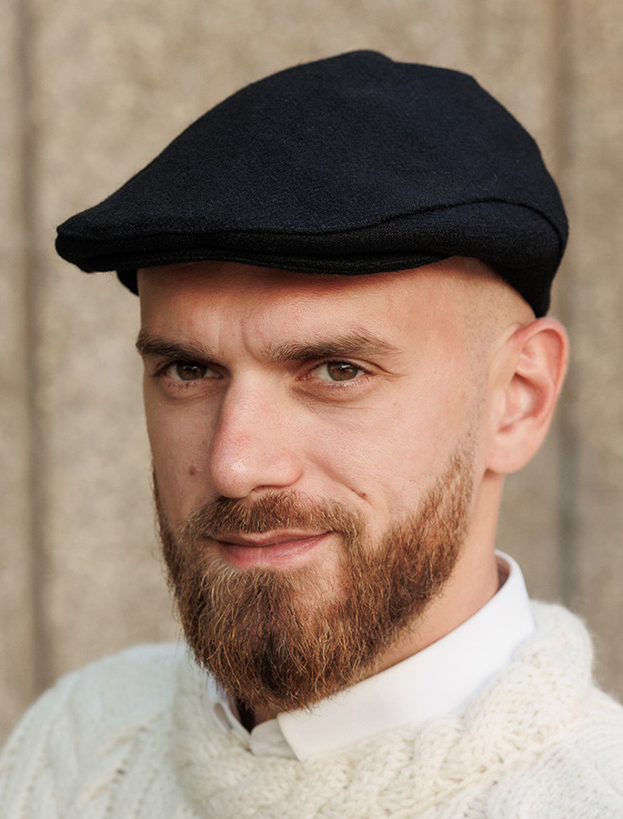 Irish Caps Black Tweed Flat Cap Traditional Irish Hats HATMAN OF